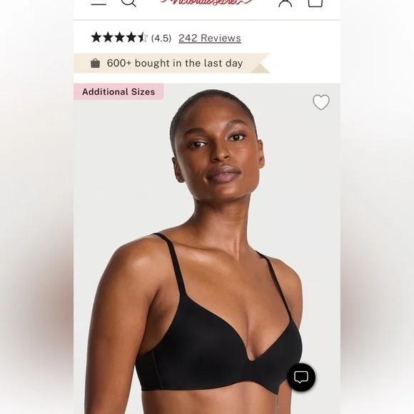 NWT Victoria's Secret Black Strappy Bra 38DD - Picture 2 of 16